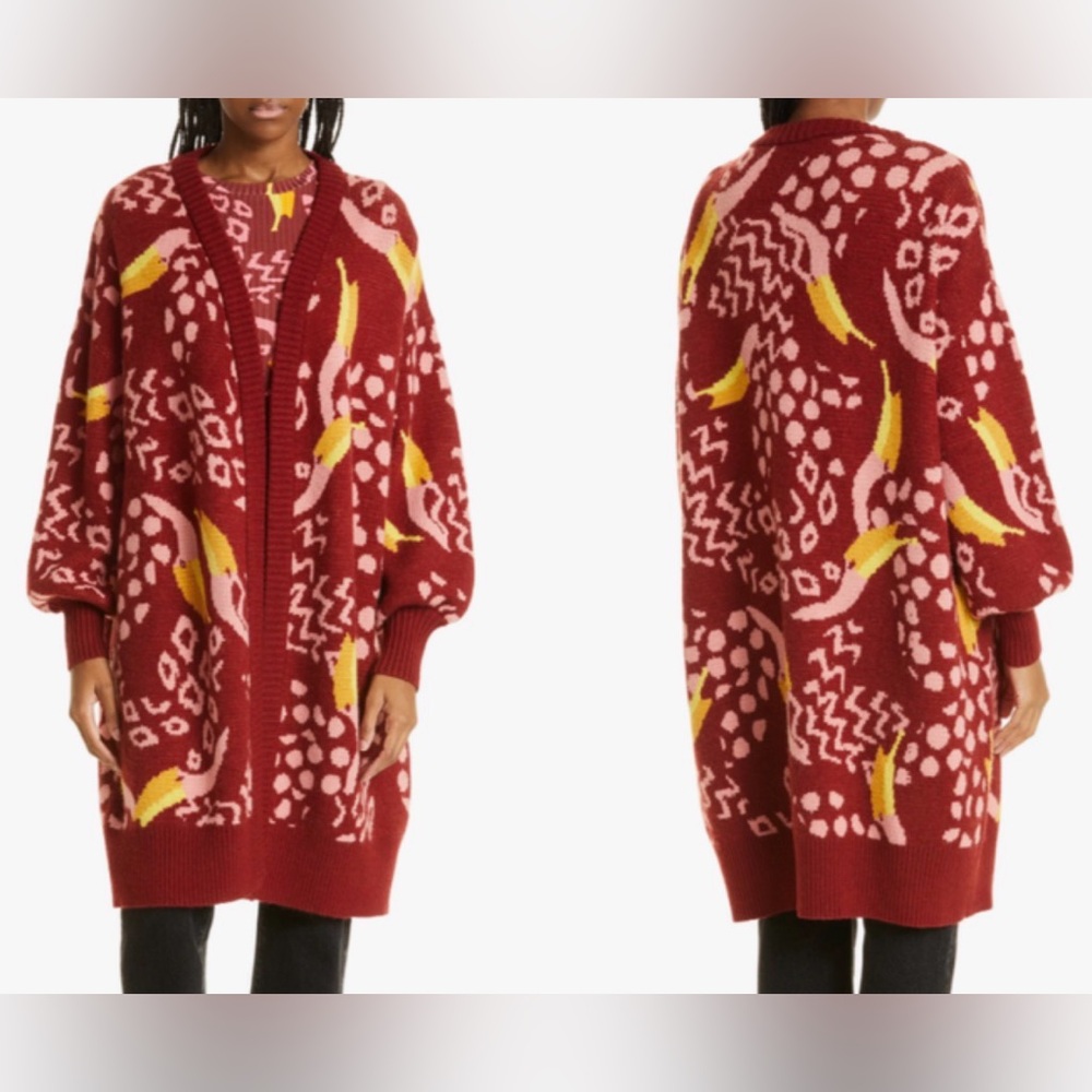 FARM RIO Tucanissimo Cardigan - Size Small (oversized)